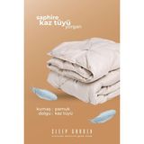 Sleep Garden Kaz Tüyü Yorgan Çift Kişilik Jüt Keten Çantalı (195X215) - Ekru - 195 x 215 cm
