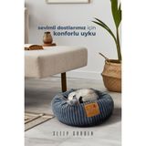 Sleep Garden Kedi Yatağı Kaliteli Lüks Şık Peluş Yumuşacık Kaymaz Altlıklı Yıkanabilir Fermuarlı