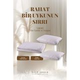 Sleep Garden Wool Vera Çift Kişilik Yumuşak Dokulu 1 Adet Yün Yorgan-2 Adet Yastık Set Ürün Tela Çantalı - Beyaz - 195 x 215 cm