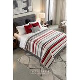 Sleep Garden Yatak Örtüsü/battaniye Kırmızı Çizgili Peluş Çift Taraflı - Renkli - 160 x 220 cm