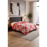 Sleep Garden Yatak Örtüsü/battaniye Kırmızı Kareli Peluş Çift Taraflı - Renkli - 200 x 220 cm