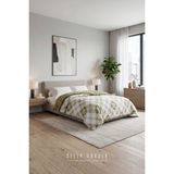 Sleep Garden Yatak Örtüsü/Battaniye Yeşil Kareli Peluş Çift Taraflı - Renkli - 200 x 220 cm