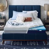 Sleep Innovations Cool Comfort Çift Katmanlı 10 cm Hafızalı Köpük Yatak Süsü, İkiz Boy, Orta Peluş, 5 cm Soğutma Jeli Hafızalı Köpük Plus 5 cm Yastık Üstü Havalı Kılıf