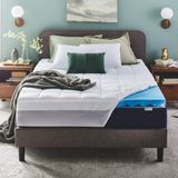 Sleep Innovations Peluş Destek Çift Katmanlı 10,72 cm Hafızalı Köpük Yatak Üstü, Tam Boyut, Ultra Yumuşak, 7,72 cm Soğutma Jeli Hafızalı Köpük Artı 1 İnç Kabarık Yastık Üst Örtüsü