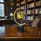 Sleep Nova Atlas Noir Gold Dekoratif Dünya Küresi – Metal Ayaklı Lüks Masaüstü Ofis & Ev Dekoru - Siyah