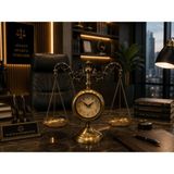 Sleep Nova Eskitme Terazi Masa Saati – Vintage Metal Dekoratif Saat | Salon & Ofis Aksesuarı