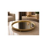 Sleep Nova Royal Mirror Gold Aynalı Dekoratif Tepsi Lüks Salon Konsol Sehpa Dekoru