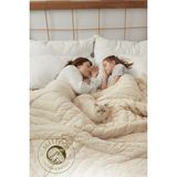 Sleepoos El Yapımı %100 Organik Yün Yorgan 195X215 - 195 x 215 cm - Bej