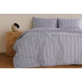 Sleeptown Keten Görünümlü Armürlü Pamuk Nevresim Takımı Gri-Bej 200x220 Çift Kişilik Gri