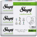 Sleepy 10 Adet Natural Ultra Hassas Bebek Islak Mendil 3X60 Adet