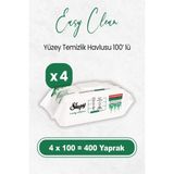 Sleepy 100'lü x 4 Yüzey Temizlik Havlusu Beyaz Renk Ekstra Kalın Doğal Formül ile Hijyenik Temizlik
