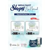 Sleepy 2 Adet Mega Paket Gece 26'lı Bio Natural Hijyenik Ped ve Rosıe Makyaj Pamuk - 1