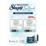 Sleepy 2 Adet Mega Paket Gece 26'Lı Bio Natural Hijyenik Ped Ve Rosıe Makyaj Pamuk