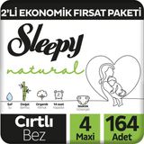 Sleepy 2'li Fırsat Paketi 4 Numara Maxi Bebek Bezi 164 Adet 7 - 14 kg Bantlı Bez - 4 Beden (7 - 14 kg)