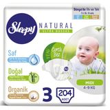 Sleepy 3 Beden Bebek Bezi 4-9 Kg (6*34) 204 Adet