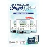 Sleepy 3'lü Bio Natural Gece 26'lı Hijyenik Ped Mega Paket ve Rosıe Makyaj Pamuk - 1