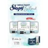 Sleepy 3'lü Bio Natural Hijyenik Ped Mega Paket Normal 46'lı ve Rosıe Makyaj Pamuk - 1