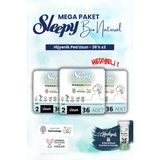 Sleepy 3'lü Bio Natural Uzun 36'lı Hijyenik Ped Mega Paket ve Rosıe Makyaj Pamuk - 1
