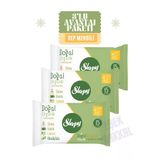 Sleepy 3Lü Islak Cep Mendil Çanta Boy Doğal Organik Pamuklu El Yüz Vücut Temizleme Mendili (3X15 Yaprak)