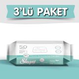 Sleepy 3'lü Vücut Temizleme Mendili 50 Adet Kokusuz 90 Yaprak Hassas Ciltler İçin Güvenli Temizlik - 1