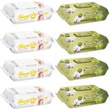 Sleepy 4x90'lı Sensitive + 4x90'lı Zeytinyağlı Islak Havlu
