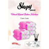 Sleepy 5 Paket, Floral 25'li Kişisel Bakım Havlusu ve ROSIE Koku