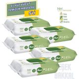 Sleepy 5'li Doğal Organik Pamuklu El Yüz Vücut Temizlik Havlusu Islak Mendil 5 Paket 5x50 Yaprak