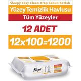 Sleepy Arap Sabun Katkılı Yüzey Temizlik Havlusu 12 X 100 'Lü 1200 Yaprak