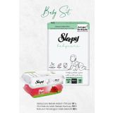 Sleepy Babycare Bebek Bakım Örtüsü 10'lu, Gül Kokulu 50 Yaprak ve Natural Yenidoğan 90'lı Islak Mendili