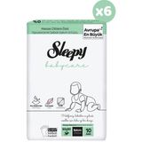 Sleepy Babycare Bebek Bakım Örtüsü 60 x 90 cm Sıvı Geçirmez Arka Yüzey ile 10 Adet x 6 Hassas Ciltler İçin