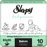 Sleepy Babycare Bebek Bakım Örtüsü 60X90 cm Yumuşak Dokulu Sıvı Geçirmez Arka Yüzey 10 Adet - Beyaz