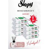 Sleepy Beyaz Sabun (7 Paket x 20 Yaprak) Çanta Boy ve Rosıe Oda Kokusu - 1