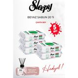 Sleepy Beyaz Sabun Çanta Boy (5 Paket x 20 Yaprak) ve Rosıe Oda Kokusu - 1