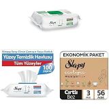 Sleepy Beyaz Sabun Katkılı (2x) + Çamaşır Suyu Katkılı (2x) + Ecologic Ekonomik Paket Bebek Bezi 3 Numara