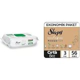 Sleepy Beyaz Sabun Katkılı Yüzey Temizlik Havlusu (2x) + Ecologic Ekonomik Paket Bebek Bezi 3 Numara