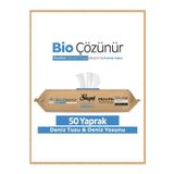 Sleepy Bio Çözünür Yüzey Temizlik Havlusu&Mendili Deniz Tuzu&Yosun 50 Yaprak