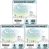 Sleepy Bio Natural Ekonomik Paket Külot Bez 4 Numara Maxi 48 Adet (3 paketi)