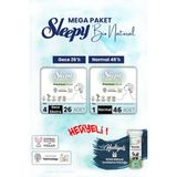 Sleepy Bio Natural Mega Paket Gece 26'lı ve Normal 46'lı Hijyenik Pedler Ekstra Koruma ile Rahatlık - 1
