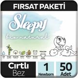 Sleepy Bio Natural No:1 Yenidoğan 50 Adet Bebek Bezi