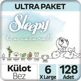 Sleepy Bio Natural No:6 XLarge 128 Adet Külot Bebek Bezi
