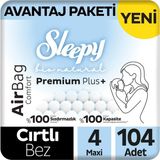 Sleepy Bio Natural Premium Plus Airbag Comfort Avantaj Paketi Bebek Bezi 4 Numara Maxi 104 Adet - 4 Beden