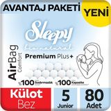 Sleepy Bio Natural Premium Plus Airbag Comfort Avantaj Paketi Külot Bez 5 Numara Junior 80 Adet - 5 Beden