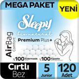 Sleepy Bio Natural Premium Plus Airbag Comfort Mega Paket Bebek Bezi 5 Numara Junior 120 Adet - 5 Beden