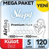 Sleepy Bio Natural Premium Plus Airbag Comfort Mega Paket Külot Bez 5 Numara Junior 120 Adet - 5 Beden