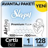 Sleepy Bio Natural Premium Plus Airbag Comfort No:1 Yenidoğan 128 Adet Bebek Bezi
