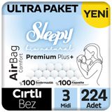 Sleepy Bio Natural Premium Plus Airbag Comfort No:3 Midi 224 Adet Bebek Bezi