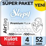 Sleepy Bio Natural Premium Plus Airbag Comfort No:4 Maxi 52 Adet Külot Bebek Bezi