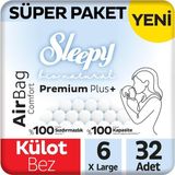 Sleepy Bio Natural Premium Plus Airbag Comfort No:6 Xlarge 32 Adet Külot Bebek Bezi