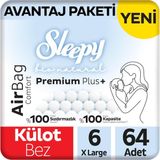 Sleepy Bio Natural Premium Plus Airbag Comfort No:6 Xlarge 64 Adet Külot Bebek Bezi