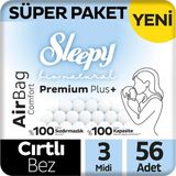 Sleepy Bio Natural Premium Plus Airbag Comfort Süper Paket Bebek Bezi 3 Numara Midi 56 Adet - 1